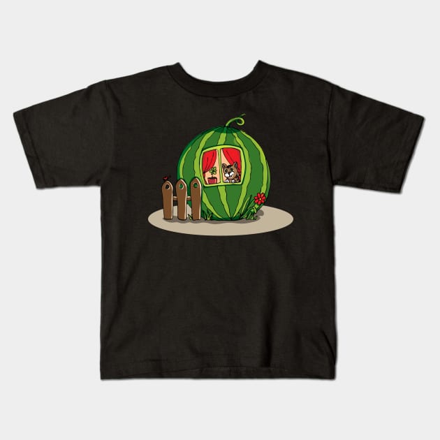 watermelon house Kids T-Shirt by EEVLADA